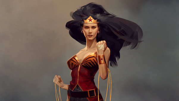 Wonder Woman Hair Flowing Wallpaper