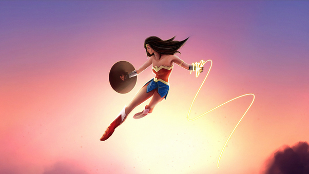 Wonder Woman In Air Wallpaper