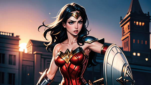 Wonder Woman In City Wallpaper