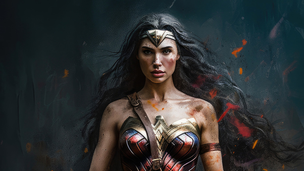 Wonder Woman Oil Painting Wallpaper