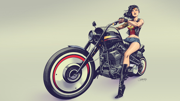 Wonder Woman On Bike 4k Wallpaper
