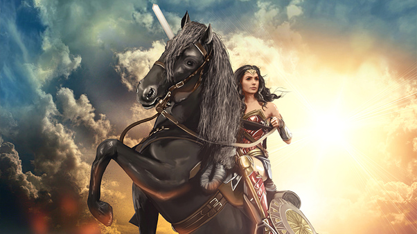 Wonder Woman On Horse Wallpaper
