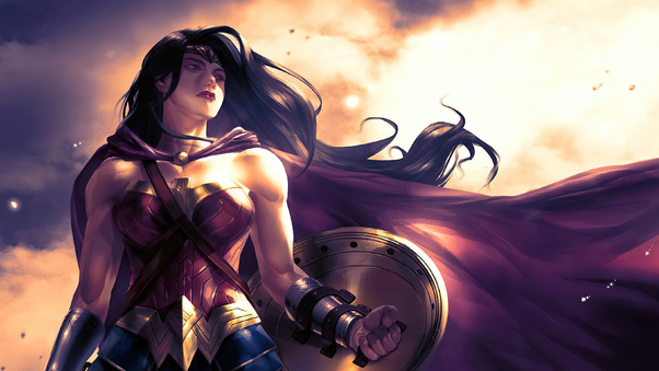Wonder Woman Orange Sky Wallpaper