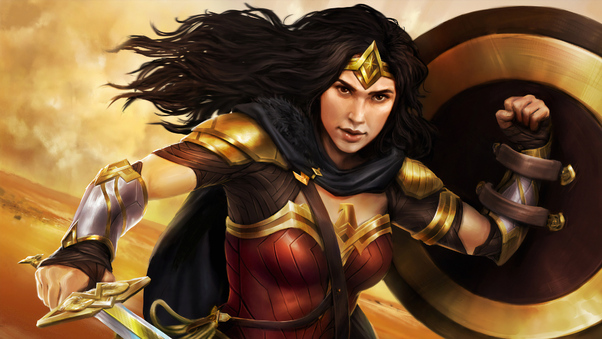 Wonder Woman Ready Battle Wallpaper