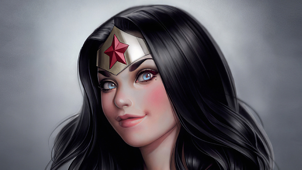 Wonder Woman Red Cheeks Wallpaper