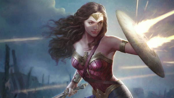 Wonder Woman Shieldart Wallpaper