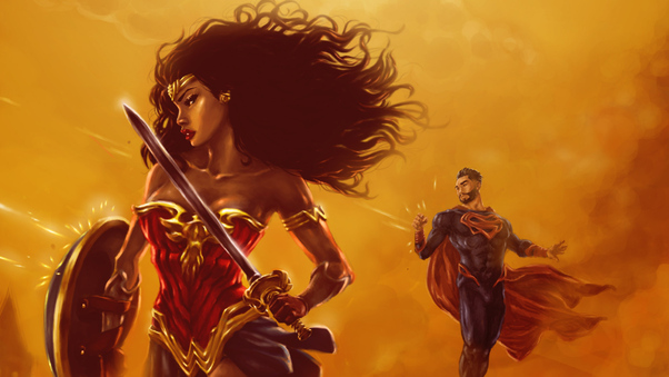 Wonder Woman Superman Wallpaper