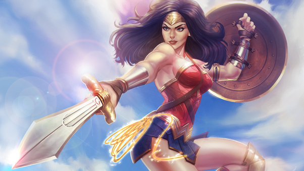 Wonder Woman Sword Shield Wallpaper