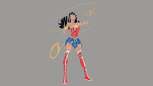 Wonder Woman Typography 4k Wallpaper