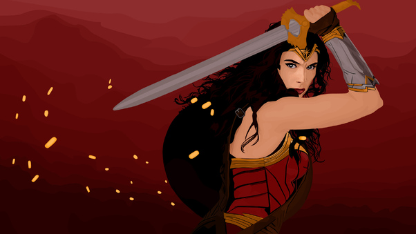 Wonder Woman Vector Artwork Wallpaper