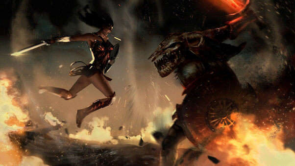 Wonder Woman Vs Ares Wallpaper