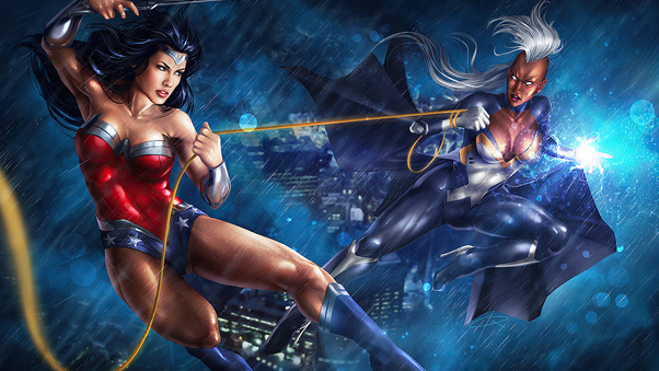 Wonder Woman Vs Storm Wallpaper