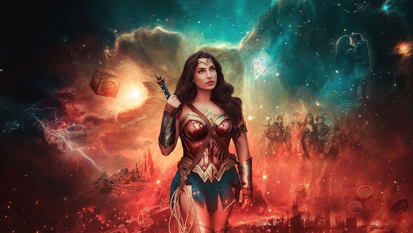 Wonder Woman Zsjl Cosplay Wallpaper