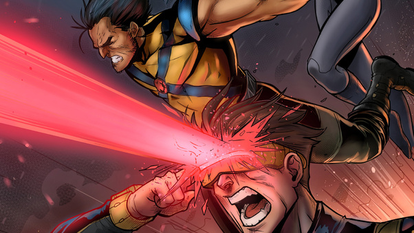 X Men Cyclops Wolverine Comic Artwork Wallpaper