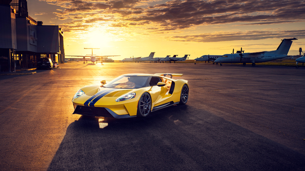 Yellow Ford Gt 4k Wallpaper
