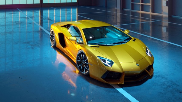 Yellow Lamborghini Aventador New Wallpaper