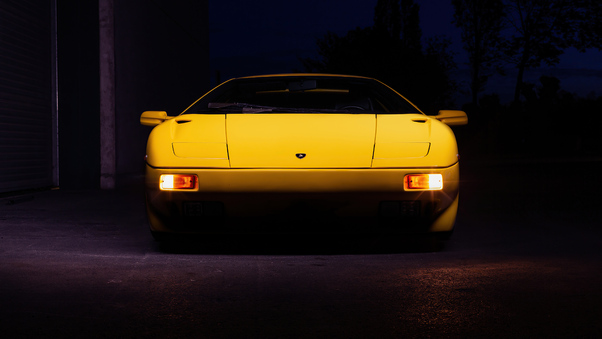 Yellow Lamborghini Diablo 5k Wallpaper