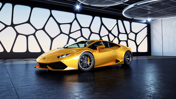 Yellow Lamborghini Huracan 2023 Wallpaper