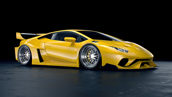 Yellow Lamborghini Huracan Lb 2 Rendered 4k Wallpaper