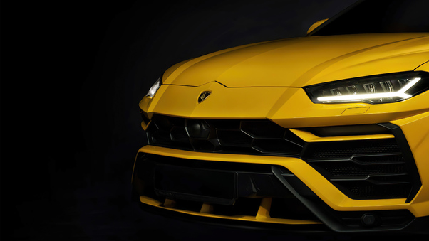Yellow Lamborghini Urus Front Studio 4k Wallpaper