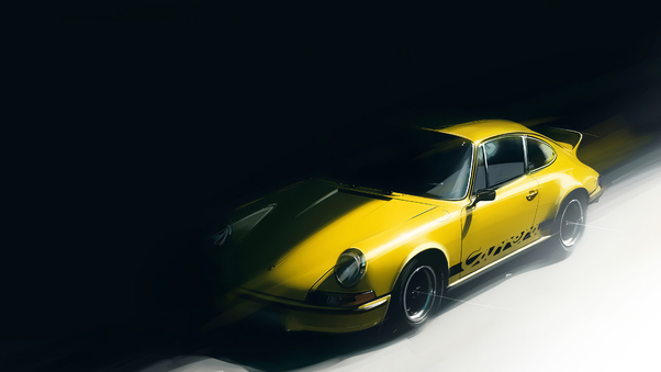 Yellow Porsche Artwork Wallpaper