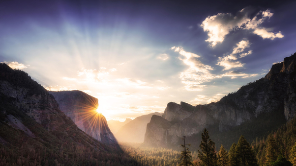 Yosemite Sunrise From Tunnel View 5k Wallpaper