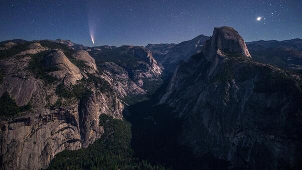Yosemite Valley Under Moonlight 5k Wallpaper