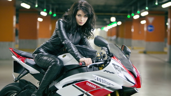 Yulia Snigir Posing on Yamaha Wallpaper