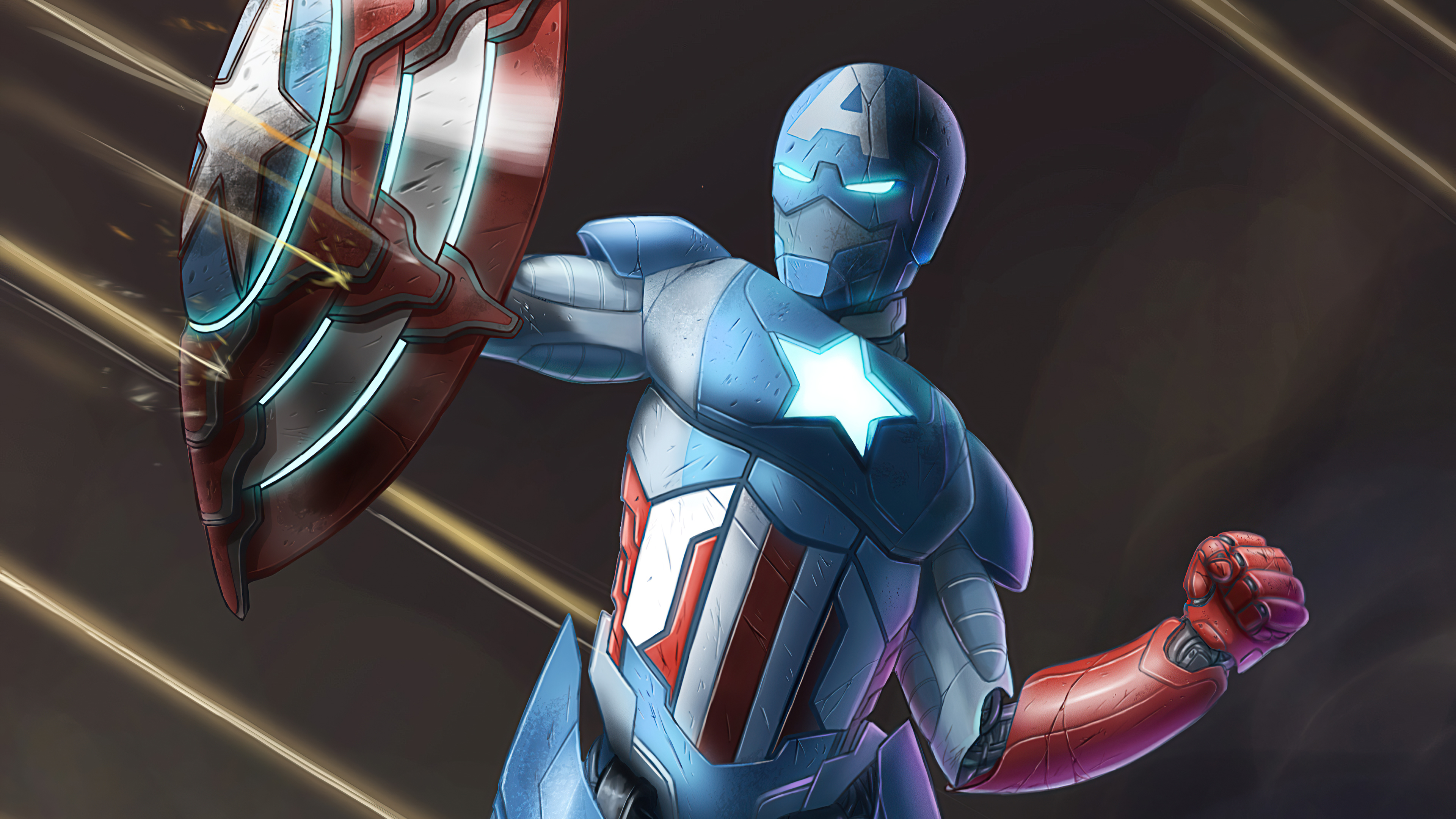 20x20 Captain America As Iron Man Suit 20x20 Resolution HD ...