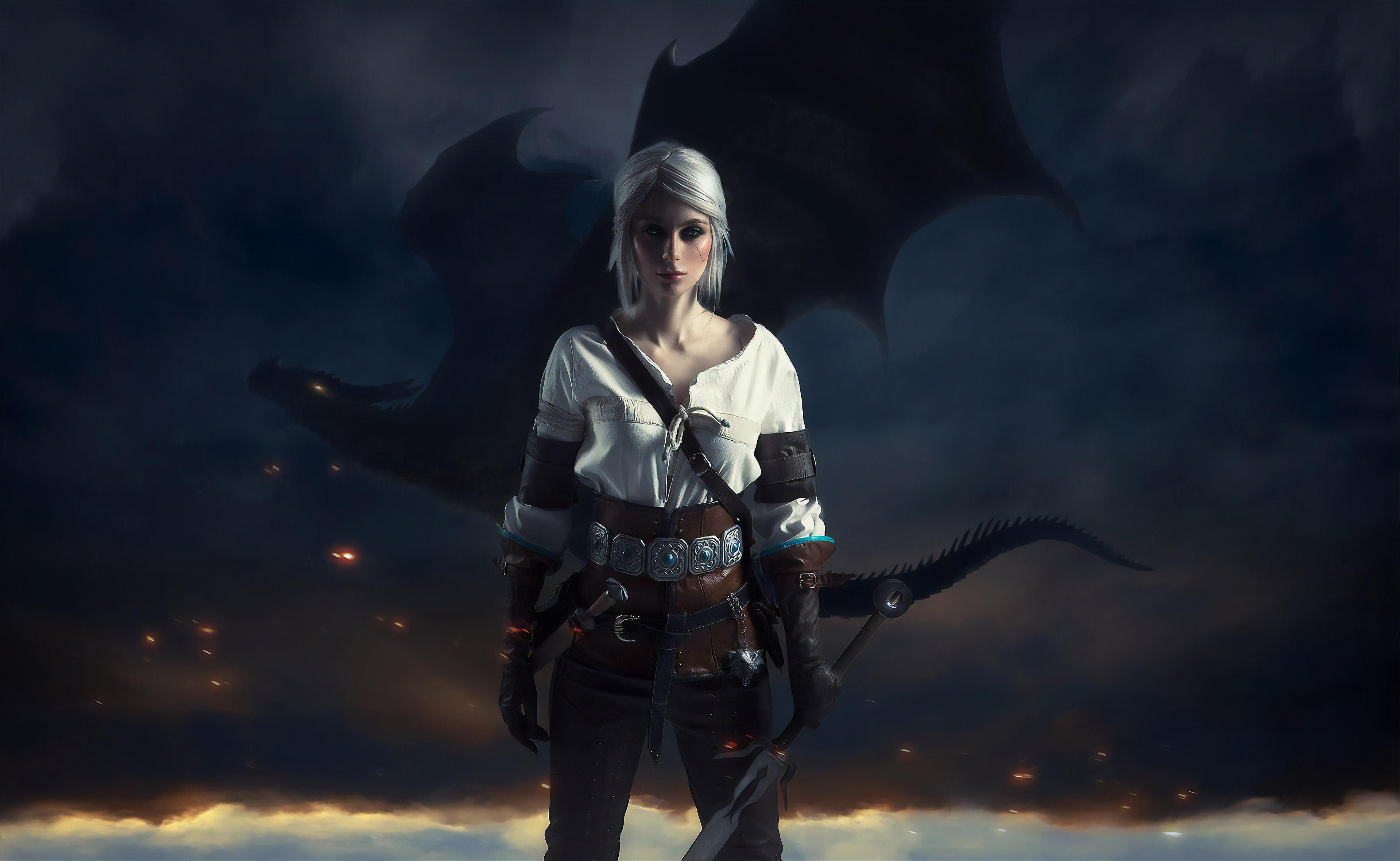 Ciri With Dragon Hd Artist 4k Wallpapers Images Backgrounds Photos And Pictures