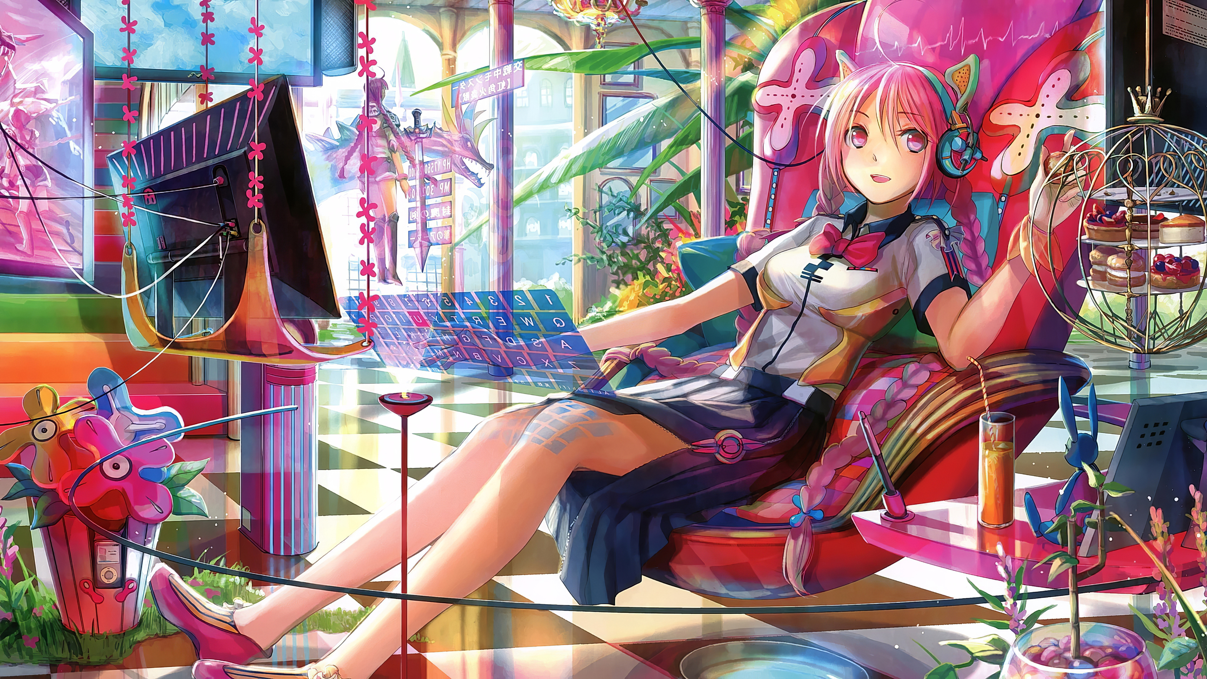 Colorful Anime Girl Chilling 4k Hd Anime 4k Wallpapers Images Backgrounds Photos And Pictures