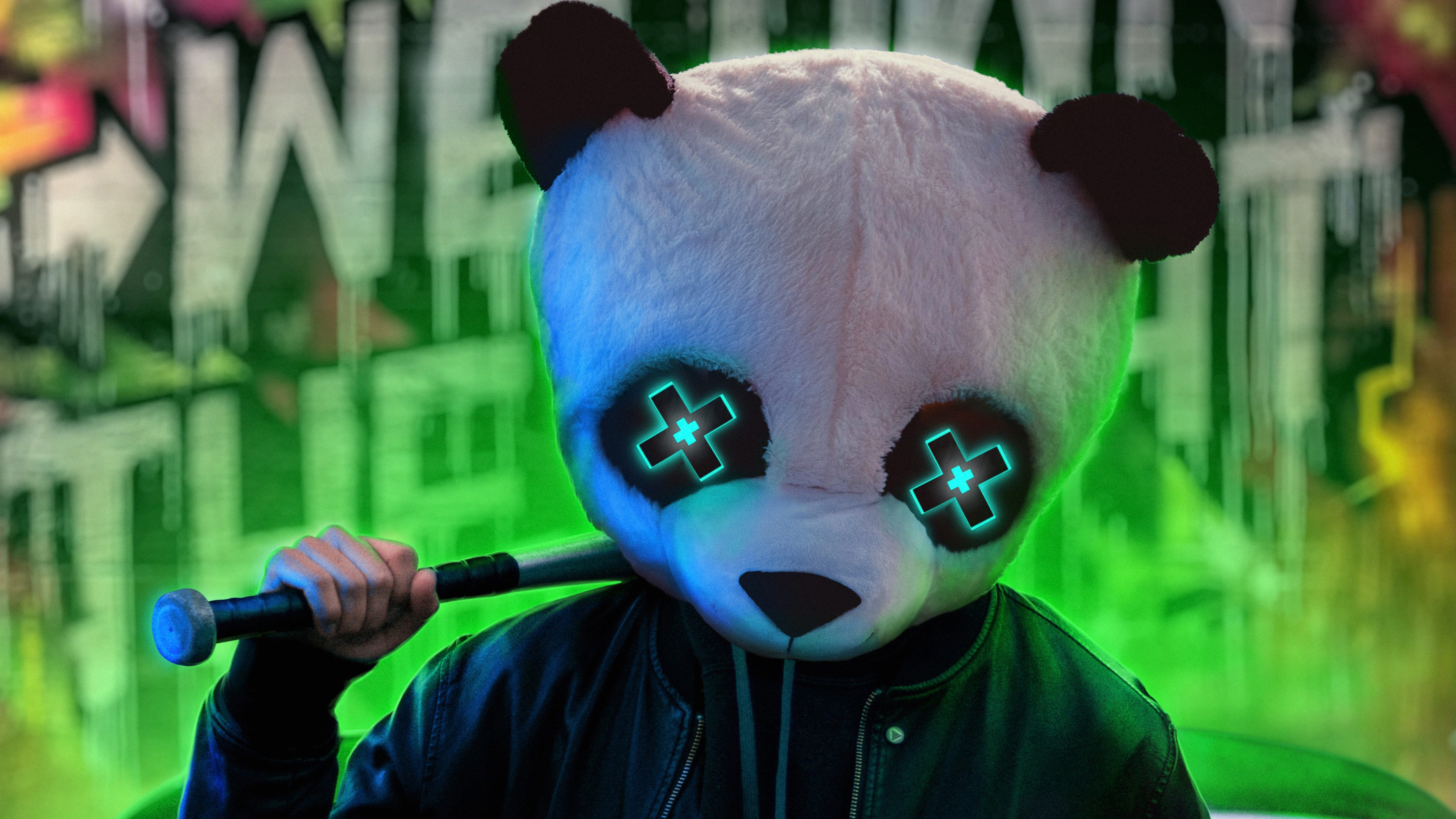 Cool Panda With Baseball 4k, HD Artist