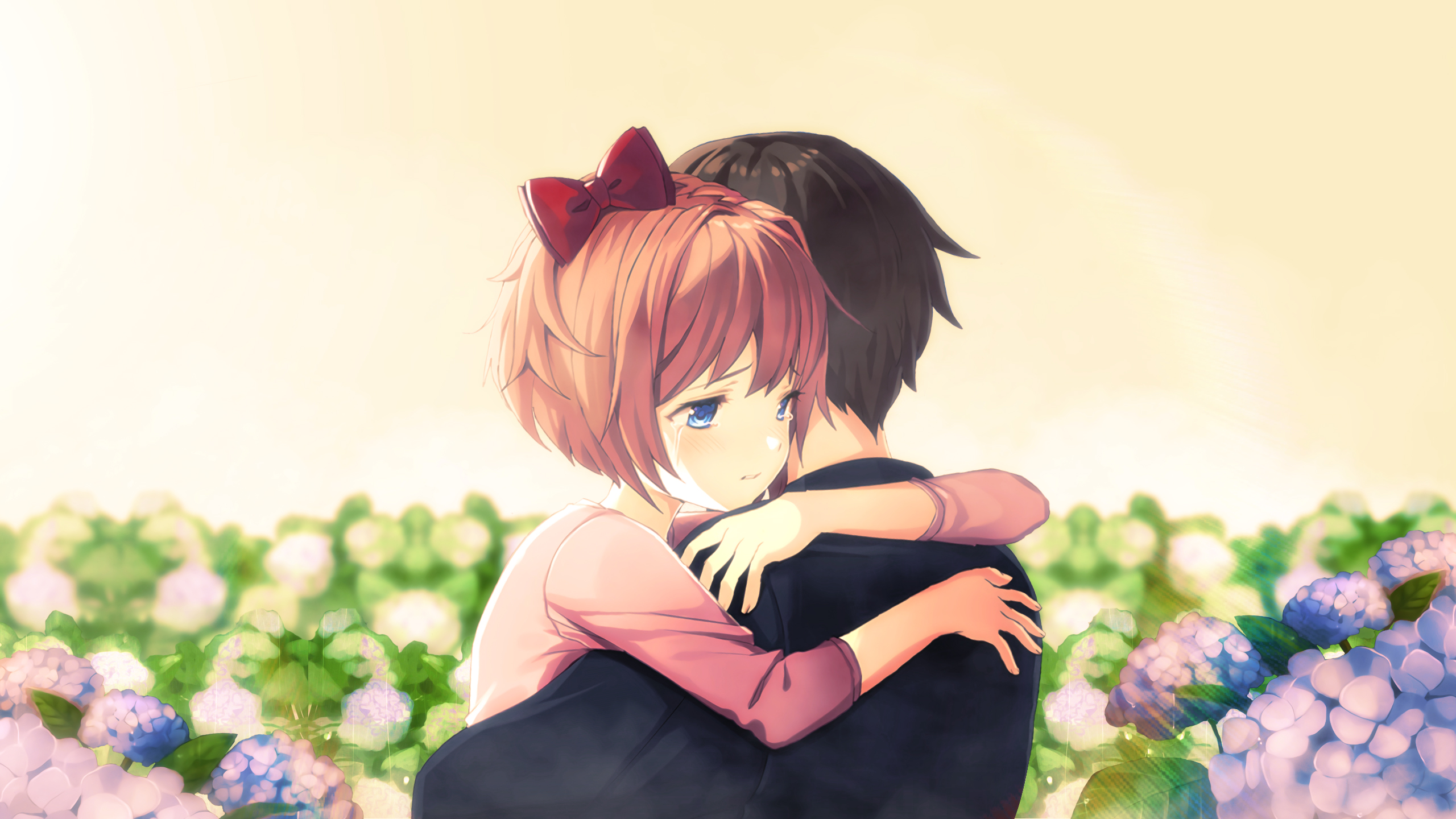 cute anime romance hug