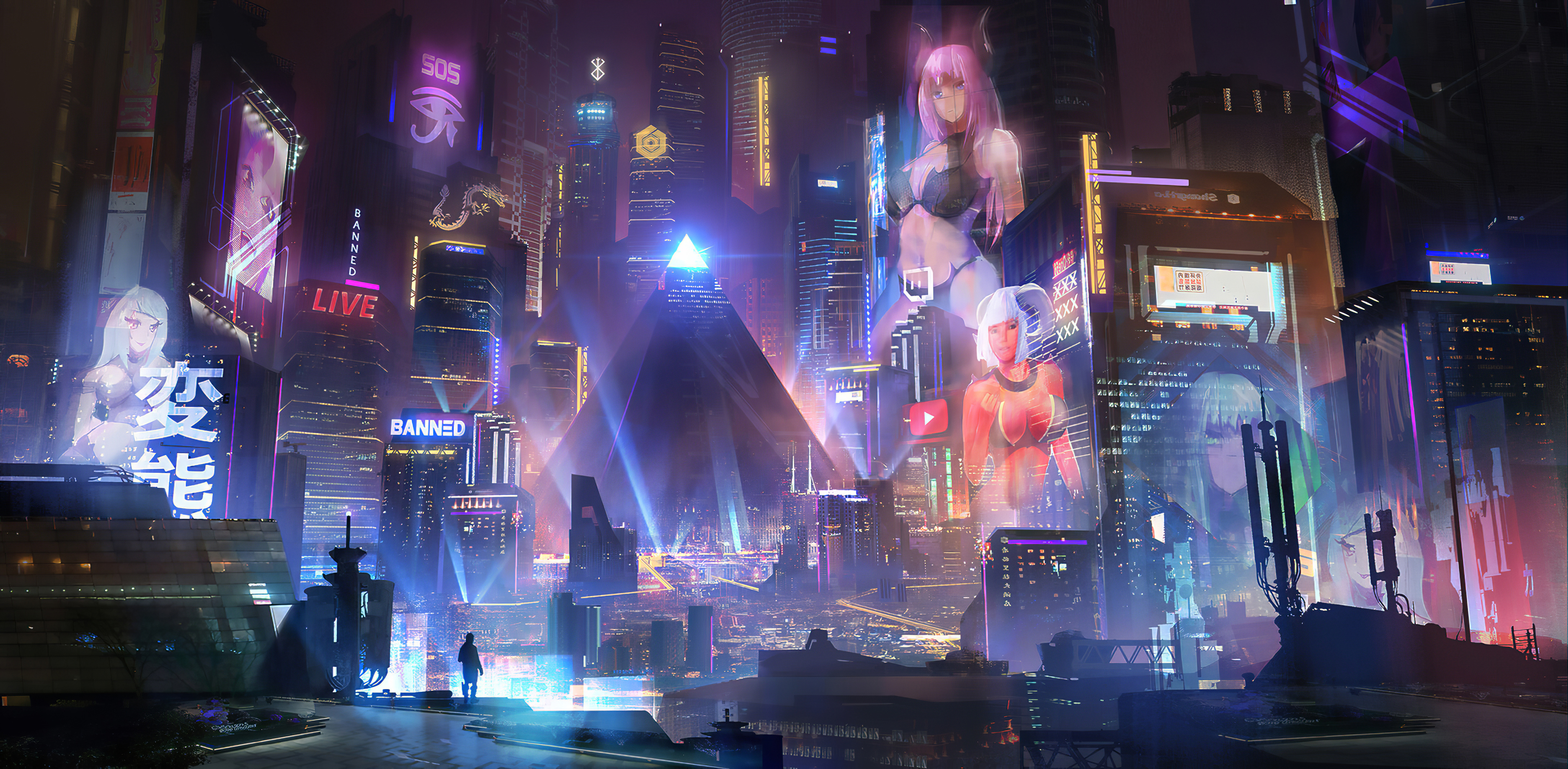 Anime-Style Cyberpunk City [4K] : r/wallpapers