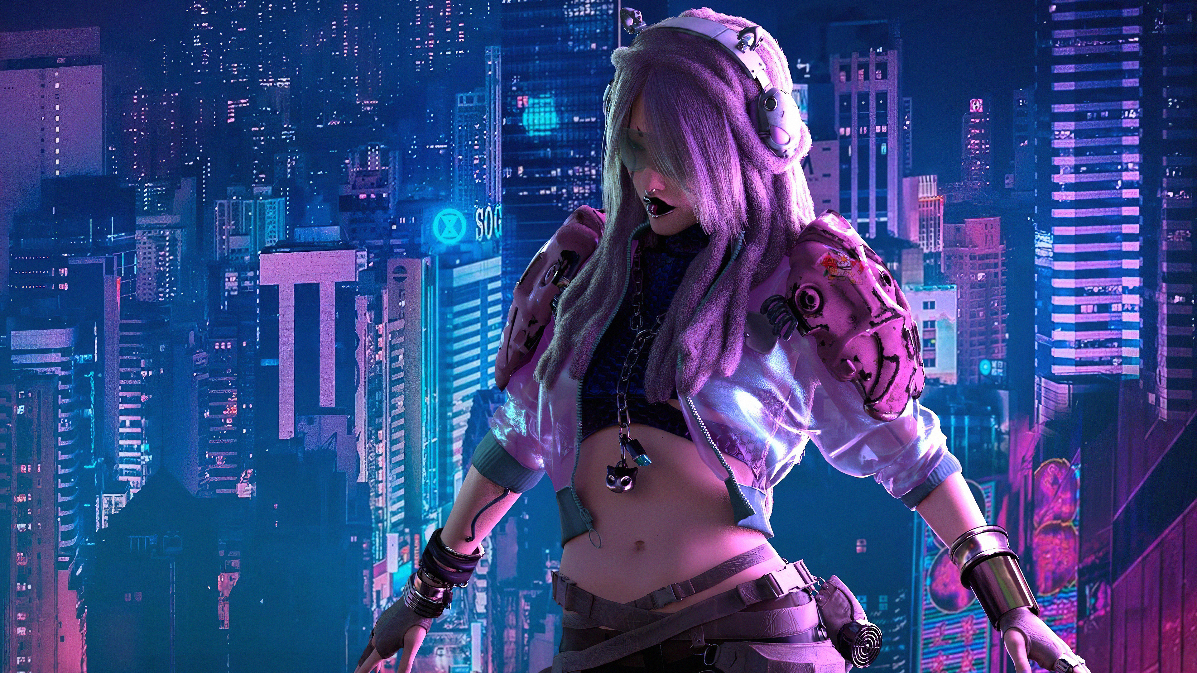 Cyberpunk City Girl 4k Hd Artist 4k Wallpapers Images Backgrounds 8084