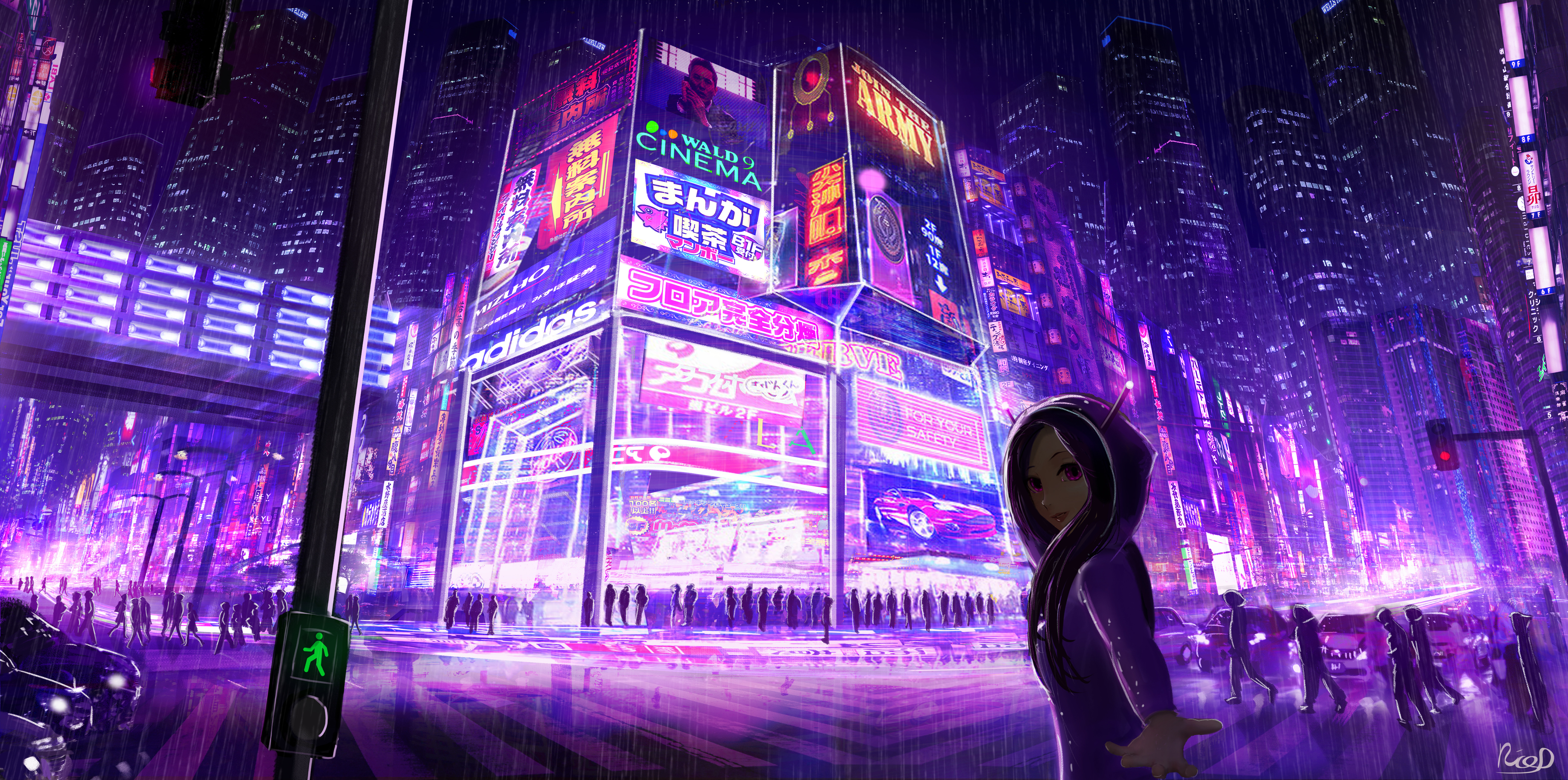 Cyberpunk Cityscape Girl Digital Art, HD Artist, 4k Wallpapers, Images