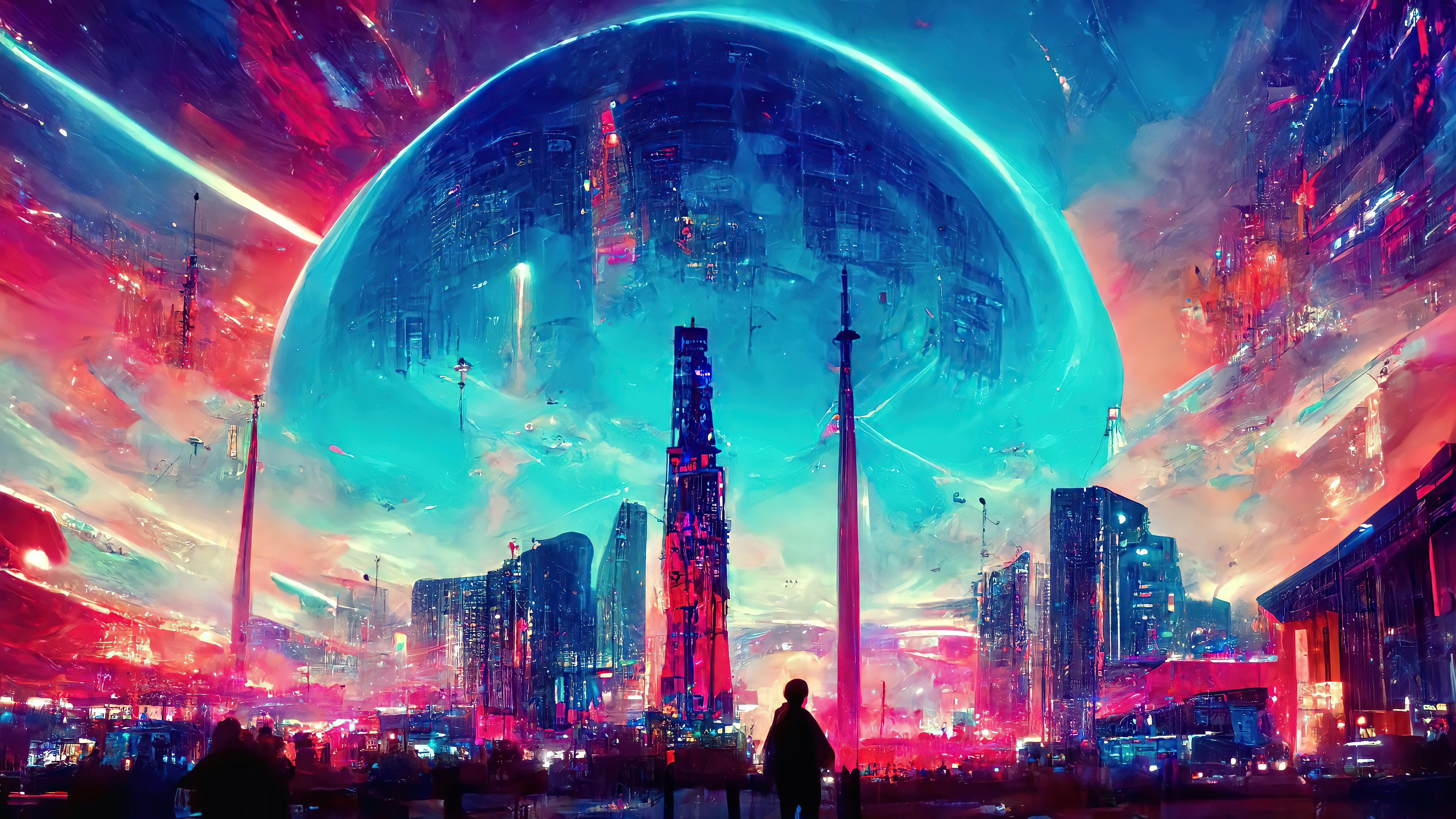 Cyberpunk wallpaper generated by Midjourney AI : r/wallpapers