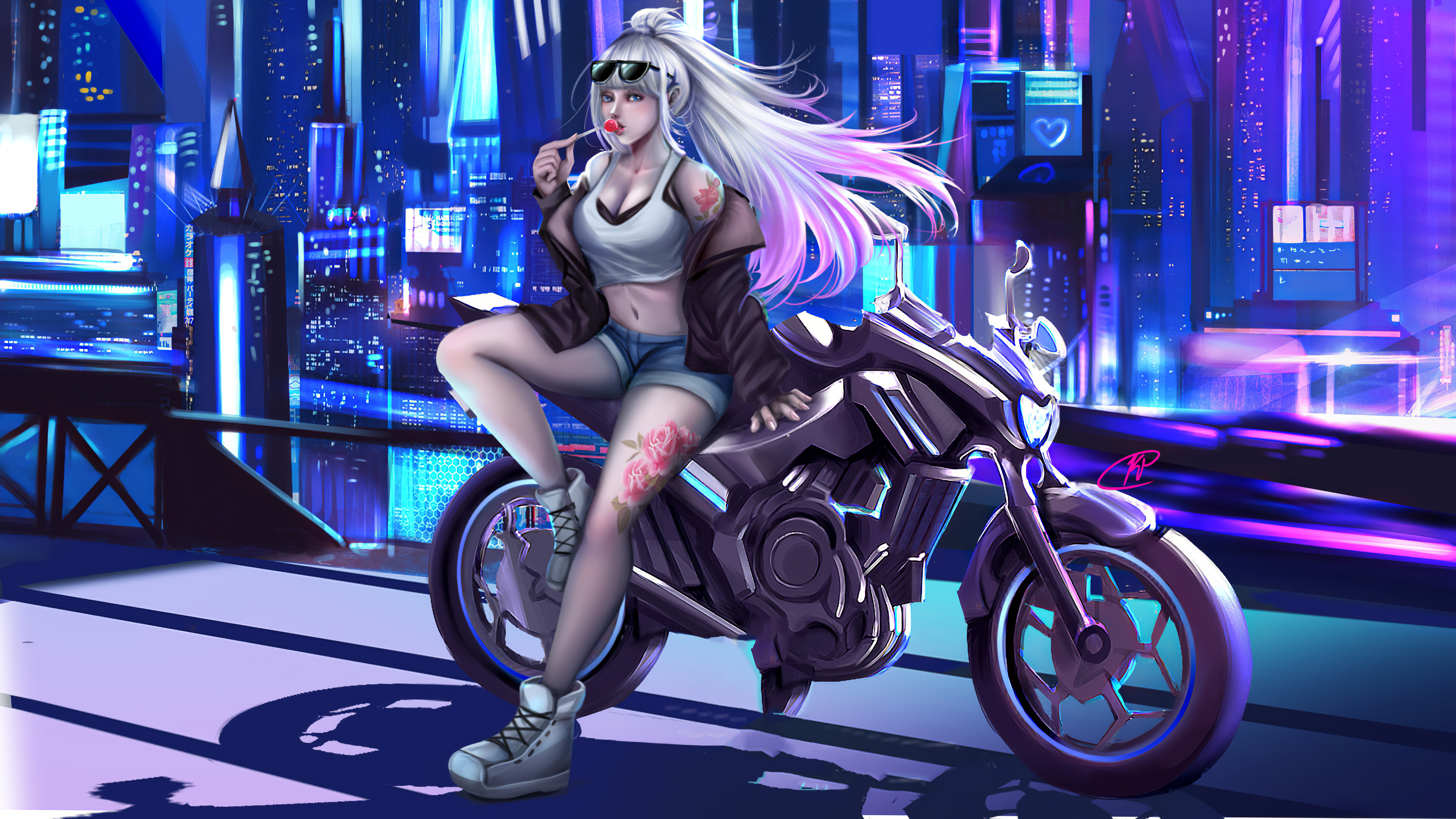 Cyberpunk Girl Bike 4k Artworks Wallpaperhd Artist Wallpapers4k Wallpapersimagesbackgrounds 4628