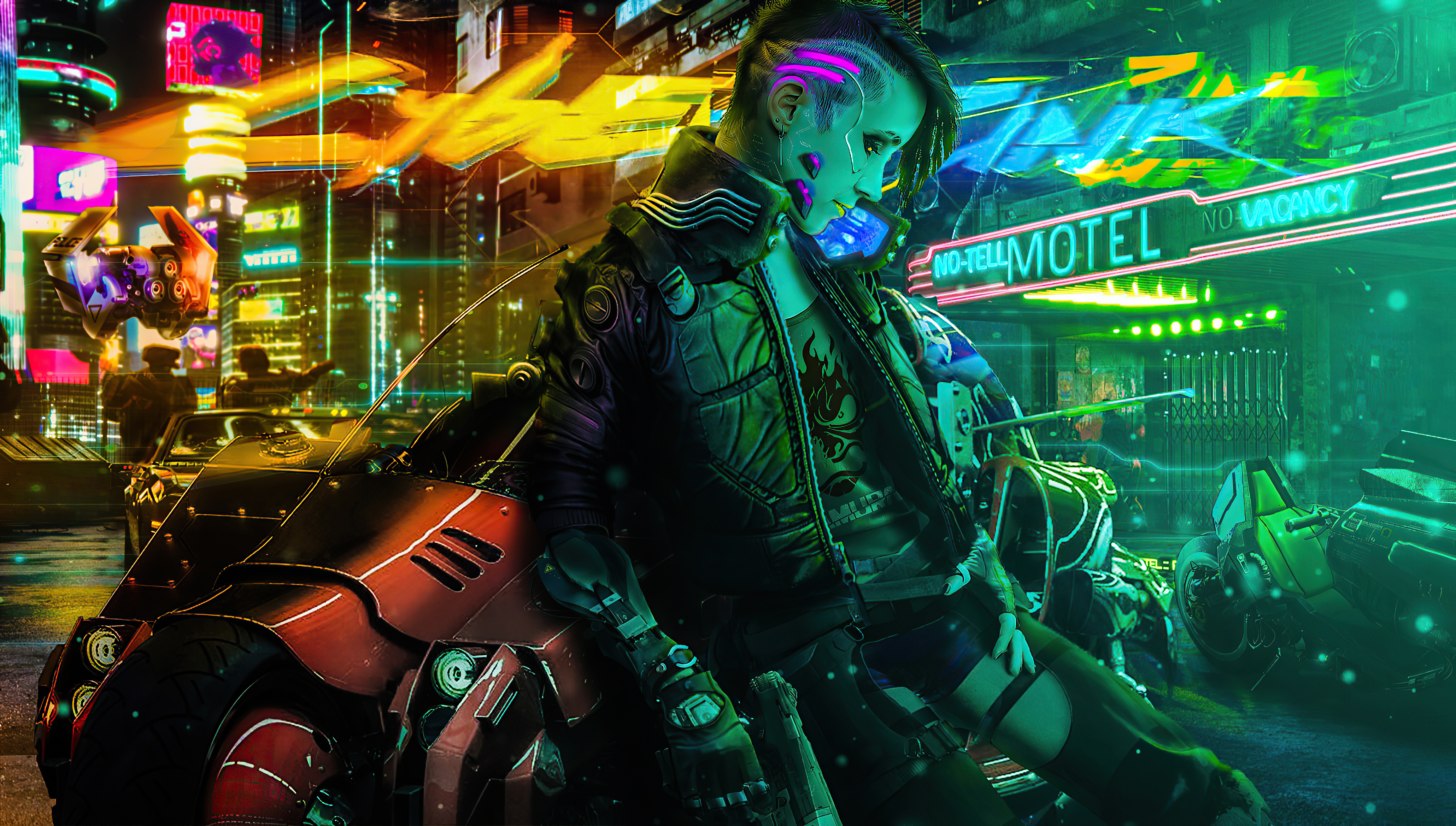 Cyberpunk Girl Biker New 2020, HD Artist, 4k Wallpapers, Images