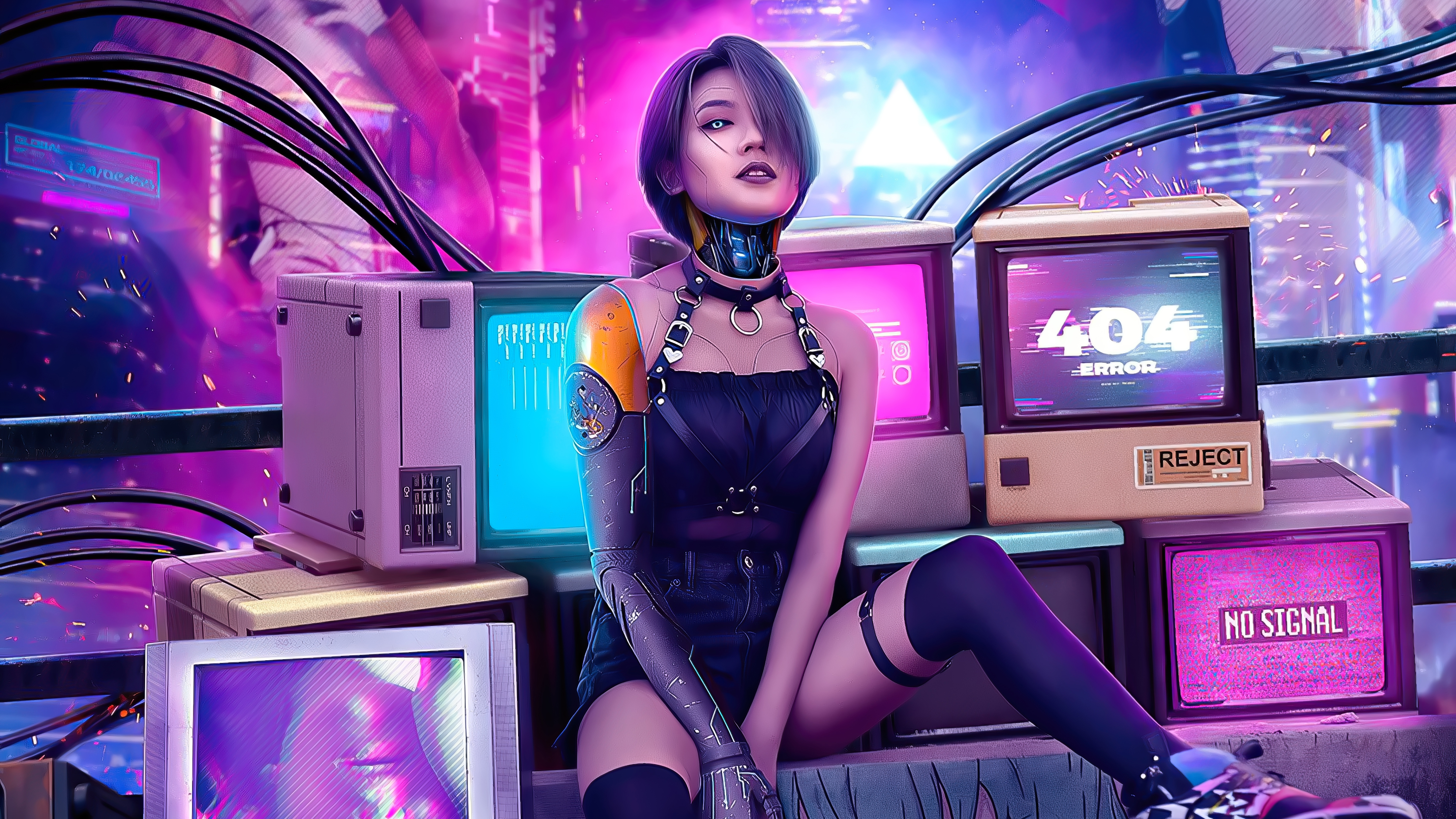Cyberpunk Girl Retro Art 4k, HD Artist, 4k Wallpapers ...