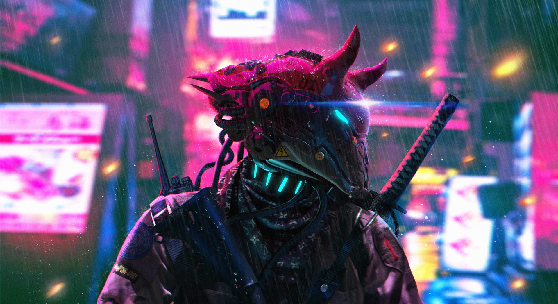 Cyberpunk Girl Gazing Into The Neon Abyss Of Tomorrow Wallpaper,HD