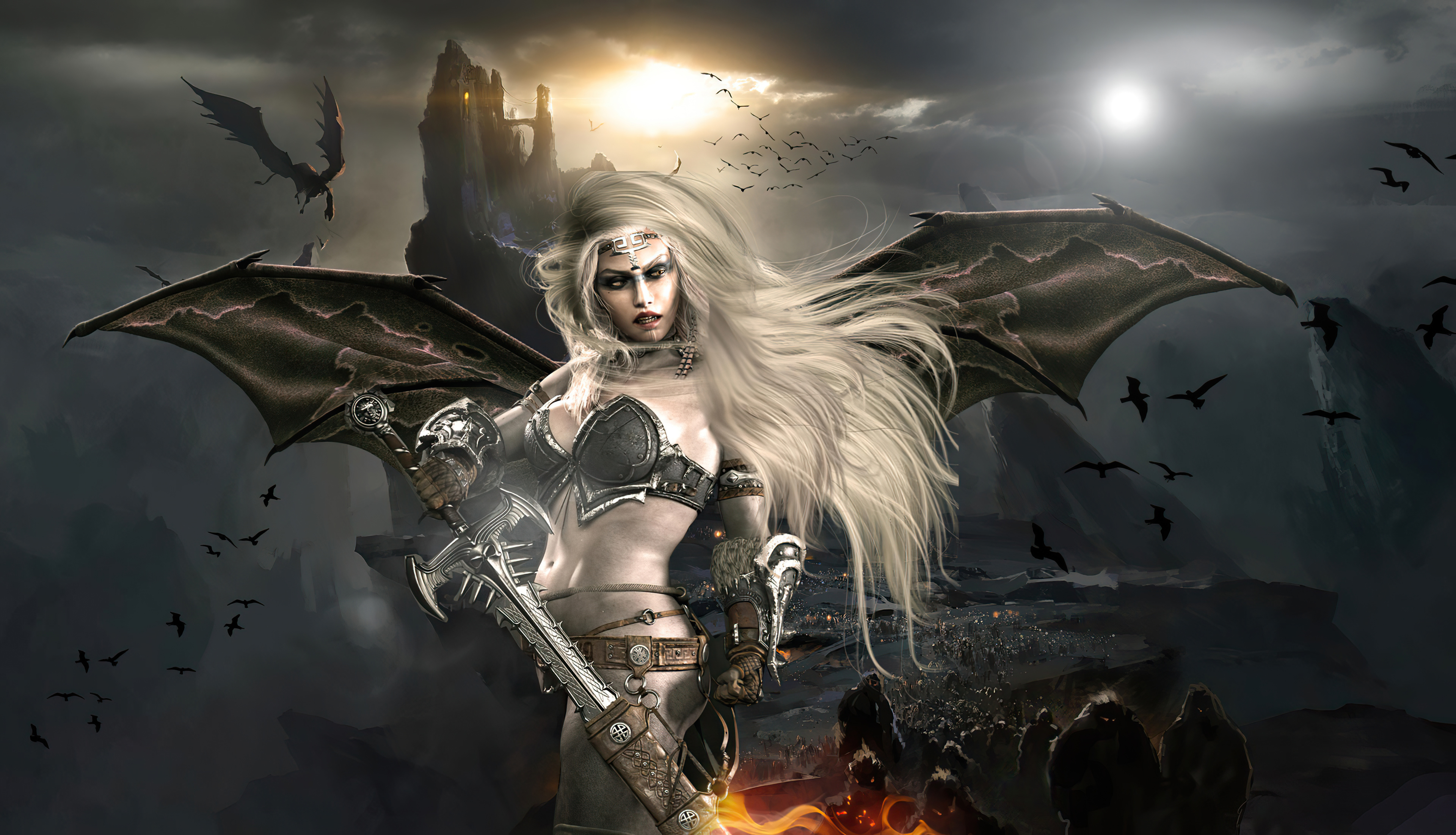 Dark Angel With Sword, HD Artist, 4k Wallpapers, Images, Backgrounds,  Photos and Pictures