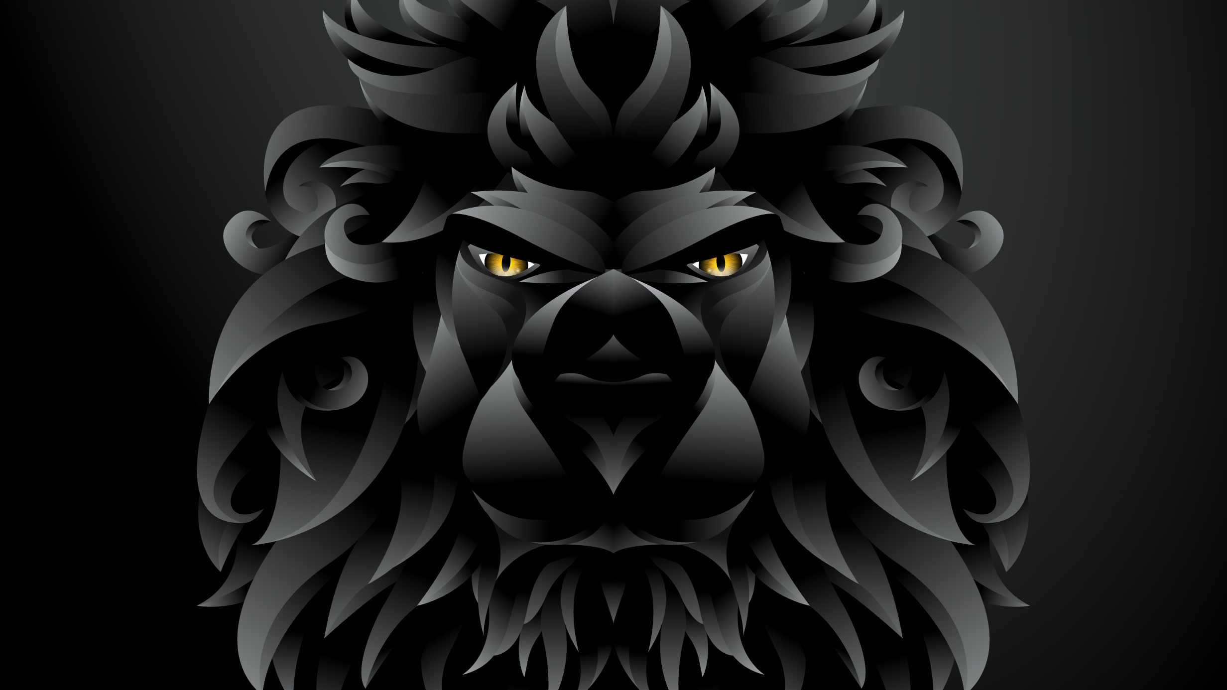 Dark Black Lion Illustration, HD Artist, 4k Wallpapers, Images,  Backgrounds, Photos and Pictures
