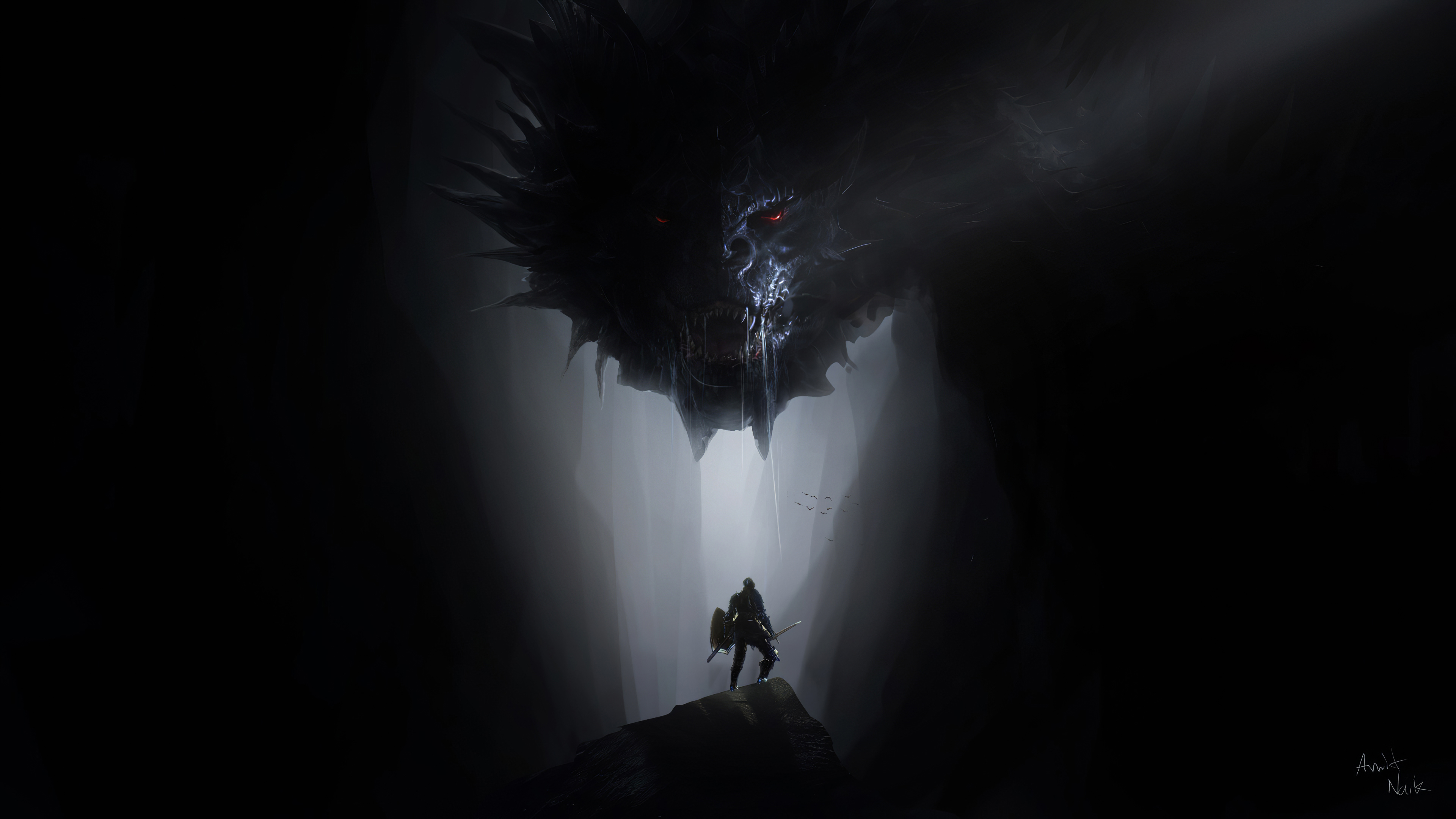 Dark Creature In Cave 4k, HD Artist, 4k Wallpapers, Images, Backgrounds