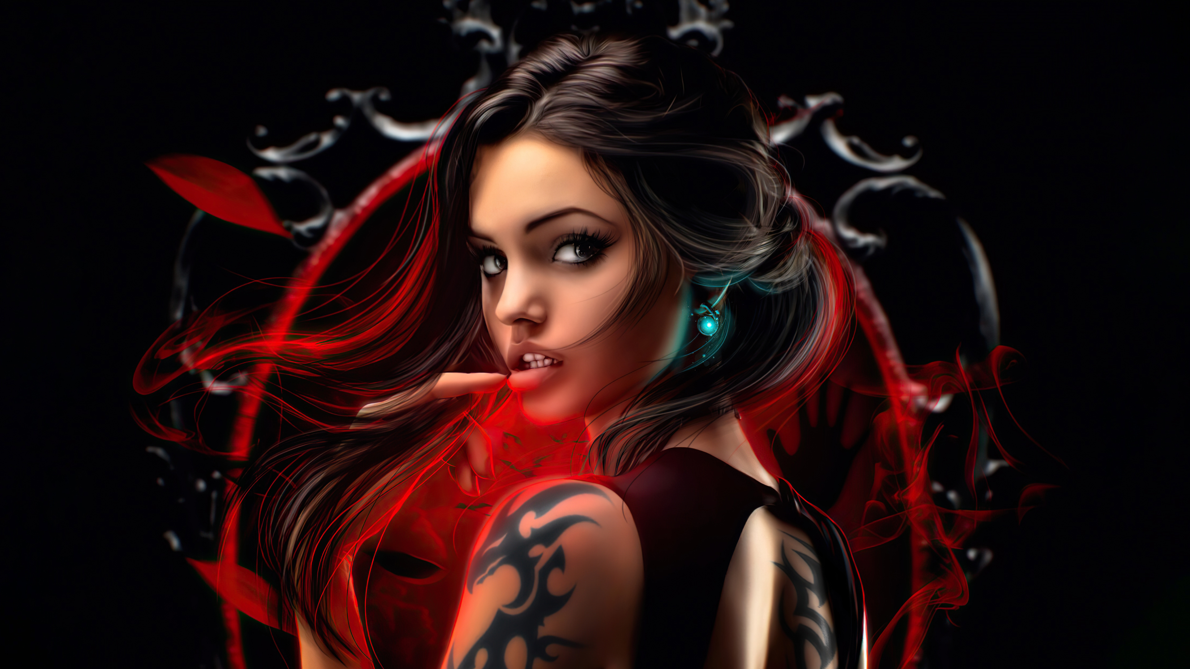 Dark Eyes Fantasy Tattoo Girl 4k, HD Artist, 4k Wallpapers, Images,  Backgrounds, Photos and Pictures