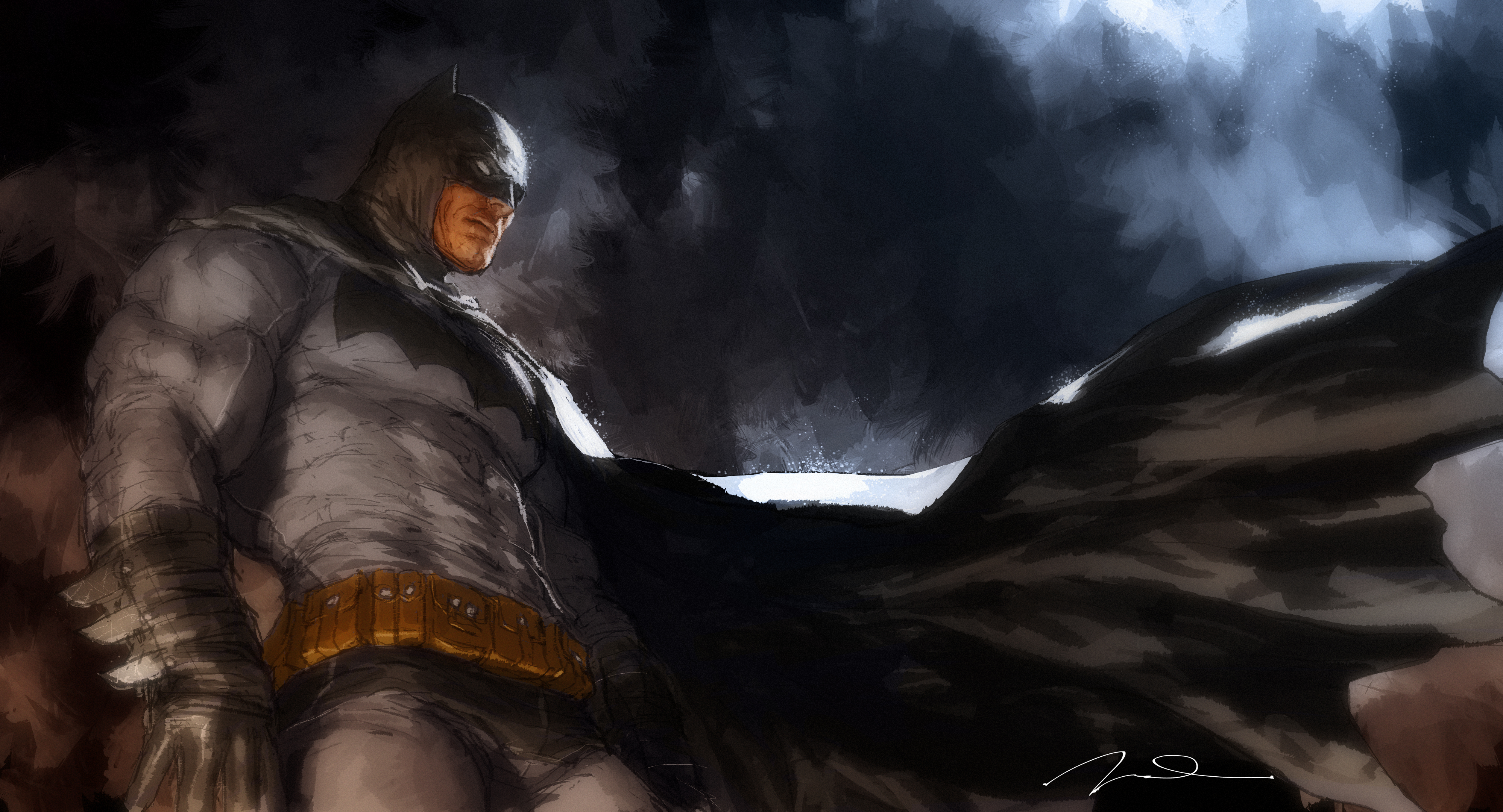 Batman Wallpaper 4K, Dark, Illustration