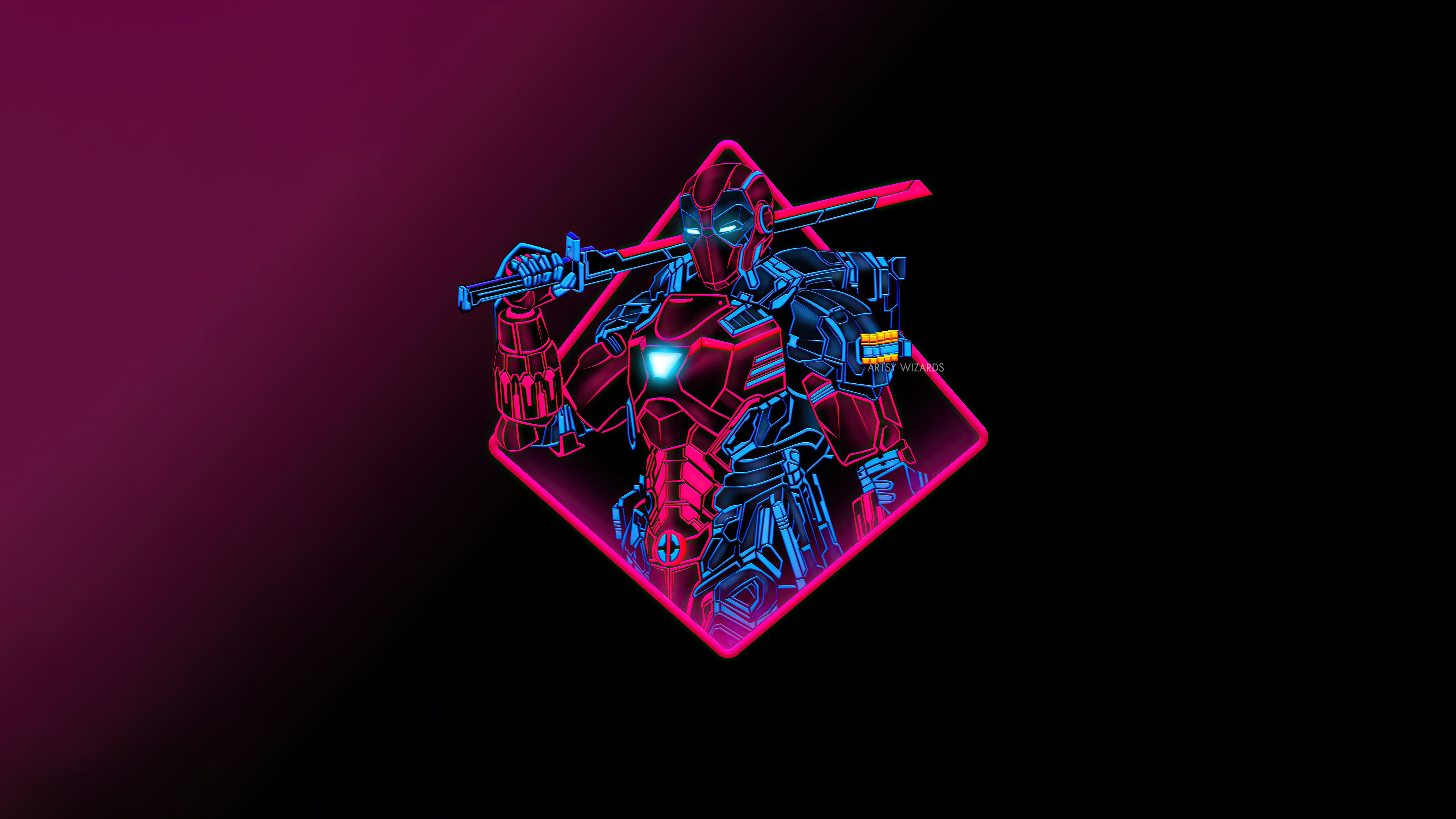 Deadpool Neon Armor Minimal 5k, HD Superheroes, 4k Wallpapers, Images,  Backgrounds, Photos and Pictures
