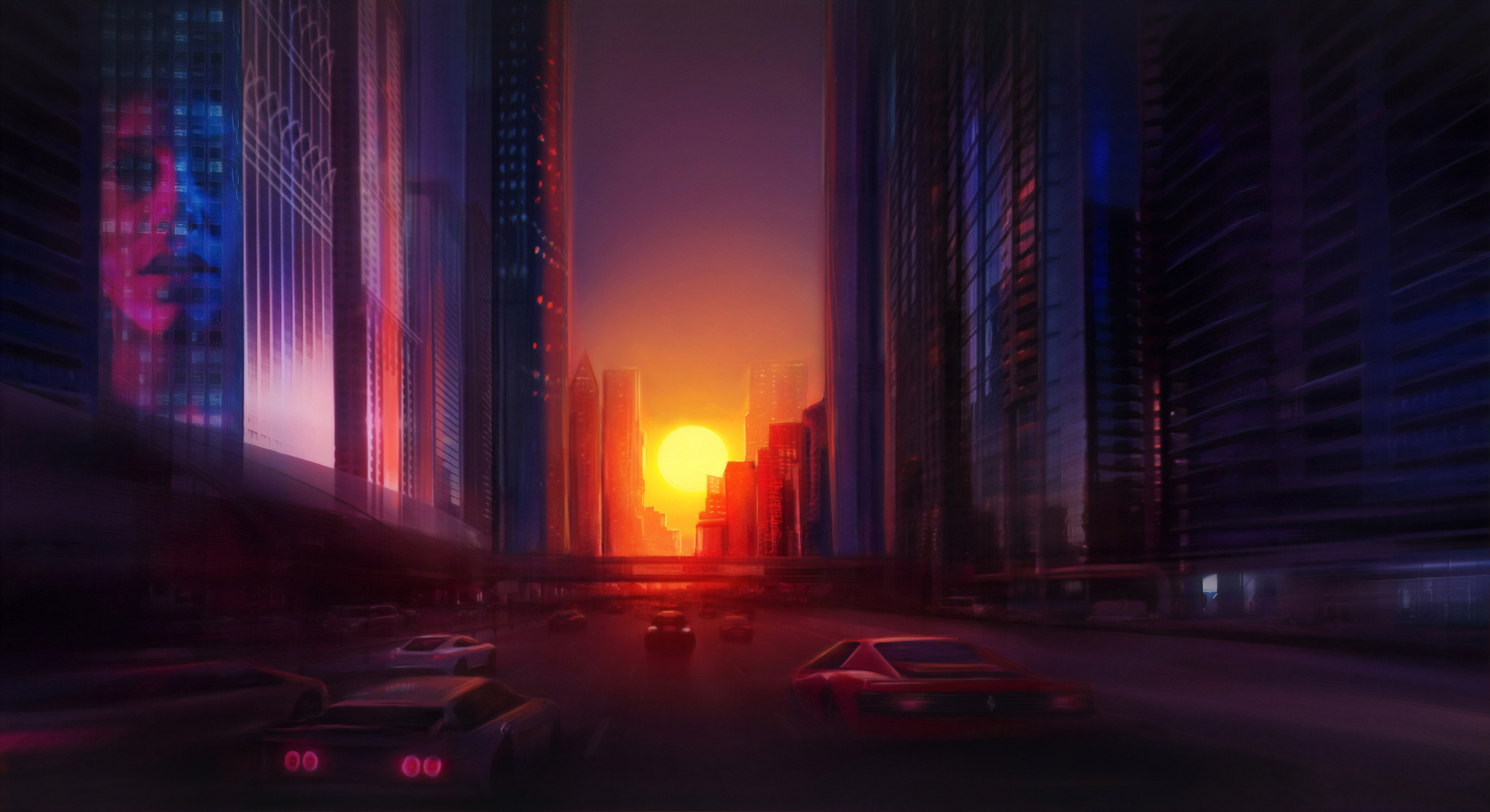 Digital Drawing City Sunset 4k, HD Artist, 4k Wallpapers, Images,  Backgrounds, Photos and Pictures