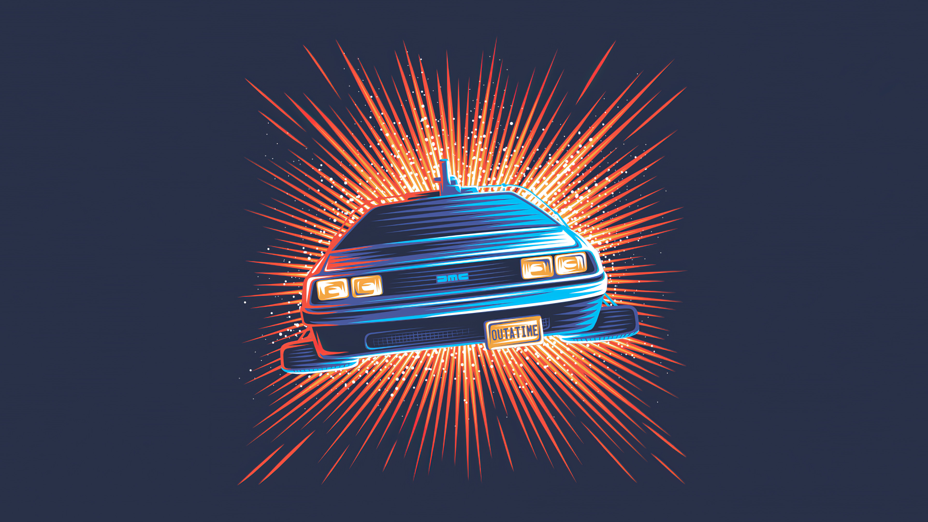 DeLorean driving through the a cyberpunk city  Back to the Future inspired  Ai Generated wallpaperbackground  Stock Illustration  Adobe Stock