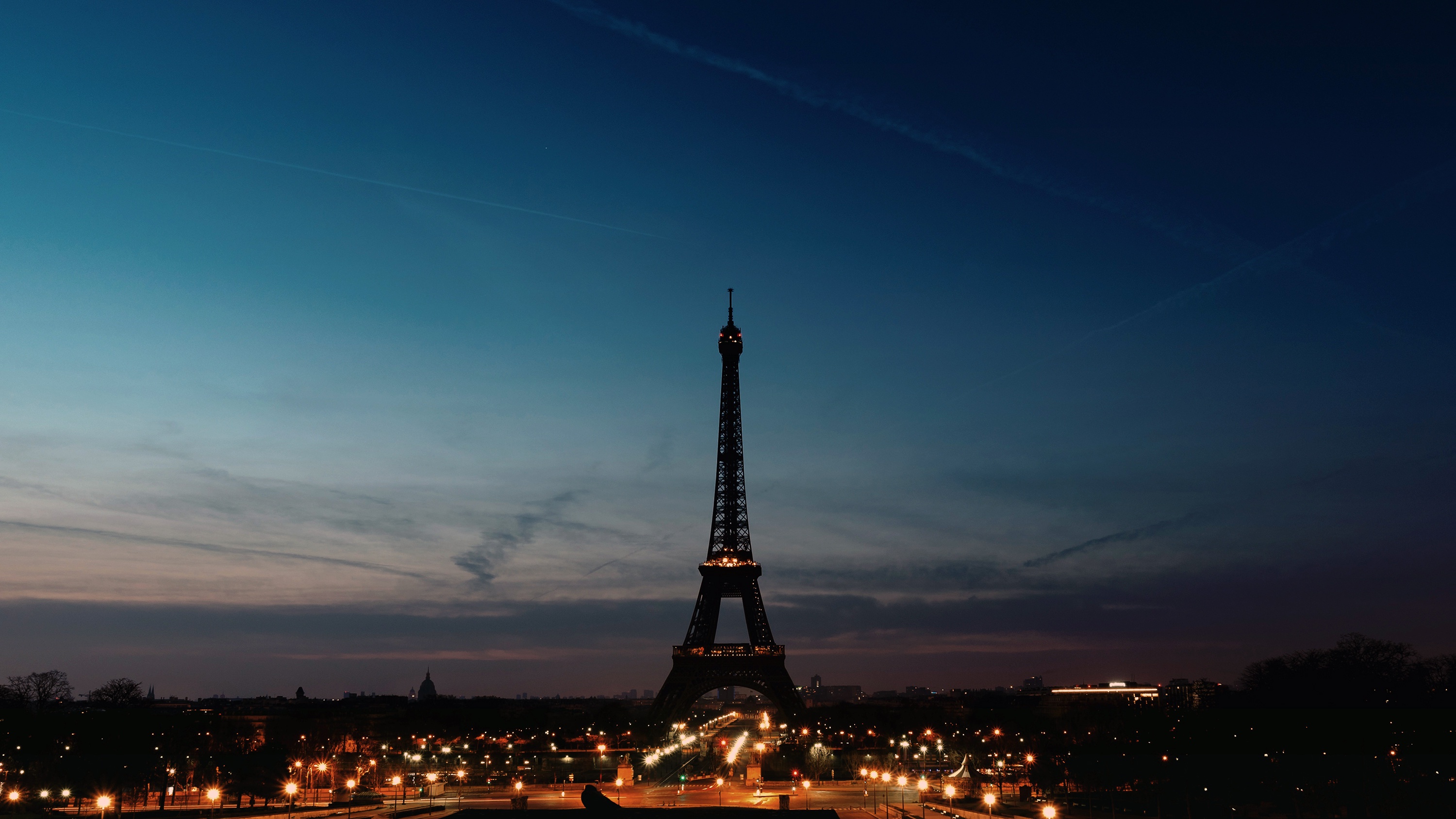 Eiffel Tower Night Time Clear Sky Wallpaper,Hd World Wallpapers,4K